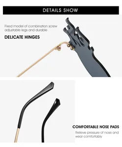 Detailed macro view of durable metal hinges and adjustable gold temples on flame sunglasses