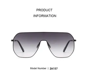 Macro detail of rimless sunglasses model 2A157 with gray gradient lenses and nose pads