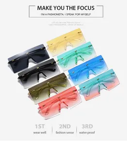 Collezione di occhiali da sole quadrati senza montatura in otto colori vivaci
