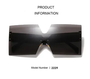Macro detail of model 2229 sunglasses with large gradient lenses and a V-shaped nose bridge