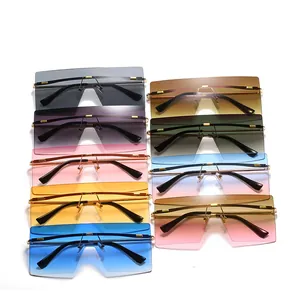 Lot de lunettes de soleil masque sans monture oversize en neuf couleurs dégradées