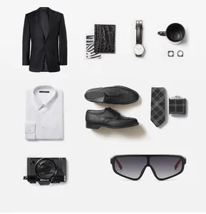 Mise en page de costume homme avec lunettes de soleil bouclier et accessoires en cuir