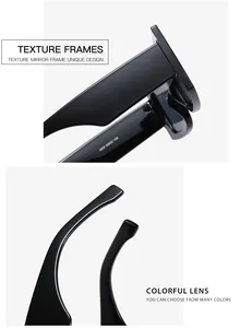 Detail view of glossy square frame sunglasses featuring model 6818 text on the inner temple