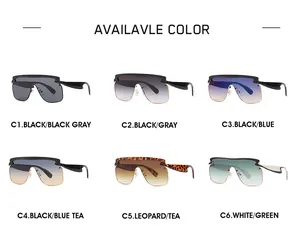 Multiple color options for oversized shield sunglasses with stylish cutout temples