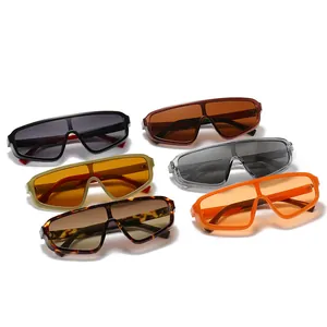 Lunettes de soleil oversize monobloc en six couleurs avec monture rétro en plastique