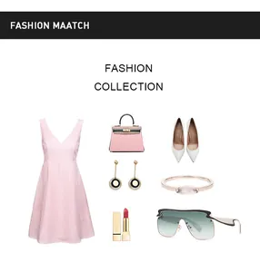 Fashion accessories collection with oversized sunglasses and pink luxury handbag set