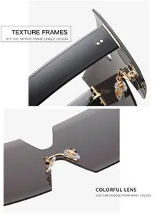 Detail view of large square oversized sunglasses with gold hinges and soft silicone nose pads