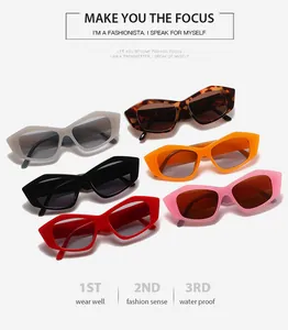 Collezione di occhiali da sole geometrici cat-eye in vari colori con montature alla moda