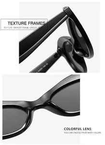 Détail macro de lunettes de soleil ovales noir brillant avec charnières et verres foncés