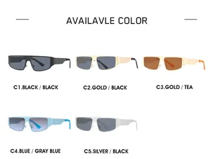 Detailed collection of square oversized sunglasses in five diverse frame and lens colors