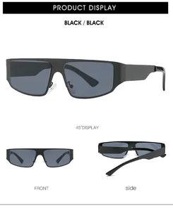 Multi-angle view of black oversized rectangle sunglasses with dark lenses for men