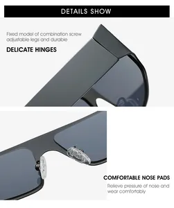 Macro detail of durable metal screw hinges and soft nose pads for comfort sunglasses