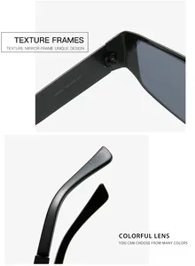 Detail view of model 22002 engraved on the inner temple of black metal sunglasses