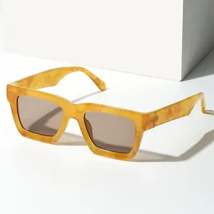 Lunettes de Soleil Classiques à Monture Carrée Homme Femme Rétro Mode Monture Épaisse PC Lunettes UV400 Voyage Extérieur