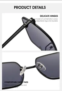 Détails de lunettes de soleil vintage avec charnières à grecques et plaquettes de nez