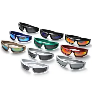 Outdoor sports sunglasses collection in various colors with streamlined wrap-around frames