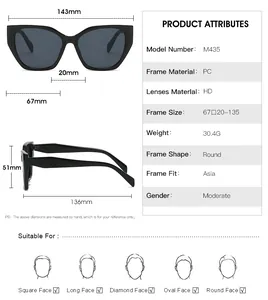 Tableau des tailles détaillé pour lunettes de soleil polygonales avec mesures précises
