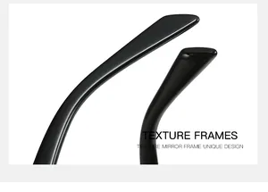 Gros plan détaillé des branches de lunettes noires brillantes avec design de monture texturé