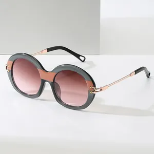Women's Retro Round Oversized Sunglasses PC Frame AC Lens UV400 Protection Fashion Shades For Outdoor Travel Party