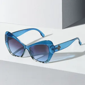 Gafas de Sol de Ojo de Gato de Mariposa para Mujer Marco de PC Grande Protección UV400 Moda Gafas Retro Viaje Exterior