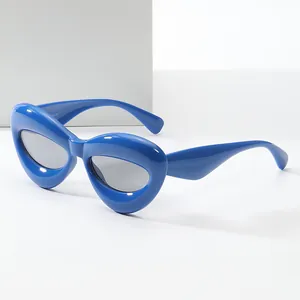 Occhiali da Sole all'Avanguardia con Montatura a Bolla Gonfiabile per Donna Uomo Moda Protezione UV400 Gatti Occhi Grandi Occhiali da Festa