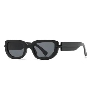 Chic black polygonal sunglasses with thick frames and dark lenses for a modern look