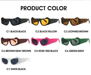Multiple color options of trendy cat-eye sunglasses including leopard and rose red