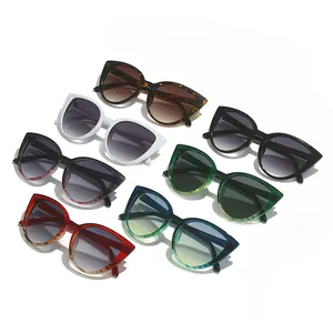 Collection of six stylish cat-eye sunglasses for women in various trendy gradient colors