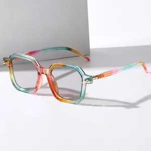 Occhiali da Sole alla Moda con Montatura Quadrata per Donna Uomo PC Geometrici Retro Tartarugati Protezione UV400 Sfumati Occhiali Outdoor