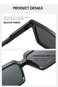 Detail of durable metal hinges and comfortable nose pads on square vintage sunglasses