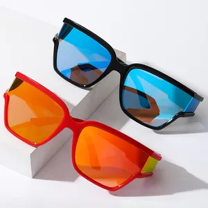 Trendy Oversized Square Sunglasses For Women Men Y2K Cyberpunk Mirror Lens Sports Shield Sun Glasses UV400 Protection