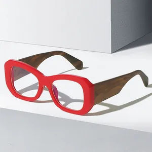 Retro Ovaal Dik Montuur Anti Blauw Licht Bril Mode PC Brilmontuur Voor Heren Dames AC Lens Vintage Decoratieve Bril