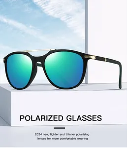 Details der polarisierten Gläser mit grün-blauem Verlauf und goldenem Scharnier