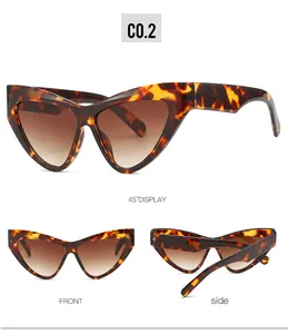 Detailansicht der Cat-Eye-Sonnenbrille mit Schildpattmuster und braunen Verlaufsgläsern