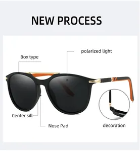Detail der polarisierten Gläser und dekorativen Metallscharniere an der Sonnenbrille
