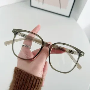 Klassische große quadratische Blaulichtfilter-Brille in Olivgrün Modell TR81078