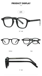 Detailed multi-angle view of black TR square frames with silver rivets and polished finish