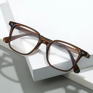 Stylish square tortoise shell frame blue light blocking glasses for students