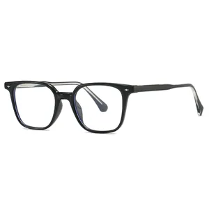 Classic black TR frame blue light blocking glasses with silver rivets for students