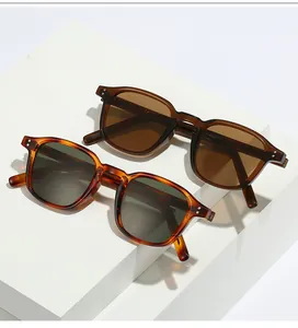 Détails des lunettes de soleil rétro Wellington en marron et écaille avec rivets en métal