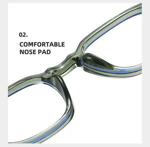 Detail of comfortable integrated nose pad on translucent olive green glasses frame