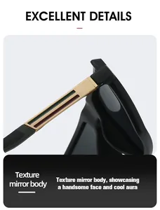 Close-up of gold hinge with green-red stripes on vintage men polarized sunglasses