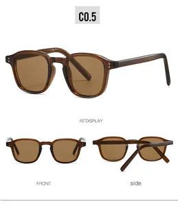 Vues détaillées sous plusieurs angles de lunettes de soleil vintage marron avec rivets