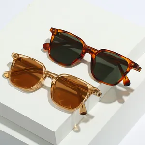 Vintage Square TR90 Sunglasses For Men Women UV400 PC Lens Fashion Sunshade Eyewear Metal Rivets Versatile Beach Glasses