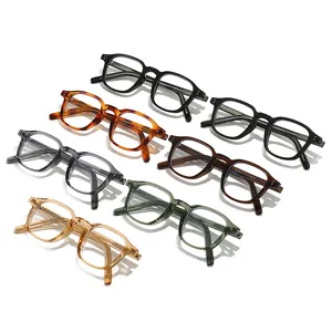 Retro TR90 square blue light blocking glasses frames in multiple stylish colors