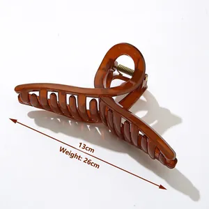 Große bernsteinfarbene Haarklammer für Damen in minimalistischem transluzentem Design 13cm