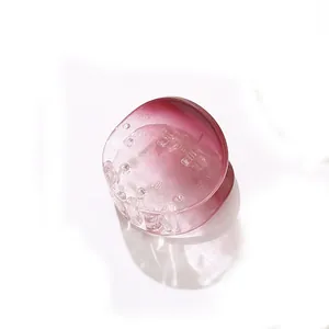 Mini molletta per capelli circolare con finitura sfumata rosso rosa e molla in metallo