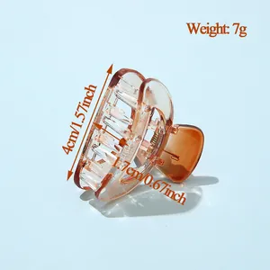 Translucent amber mini hair claw clip 4cm small shark clip for kids and women