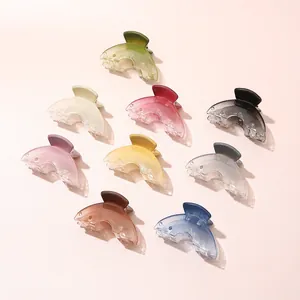 Gradiënt Acryl Haarklemmen Ronde Geometrische Hars Haarklemmen voor Vrouwen Kinderen Haarstyling Accessoires Kleine Mini Clips