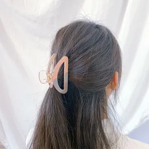 Eleganter zweifarbiger Haarklammer aus Harz in Rosa und Grau für Damenfrisuren